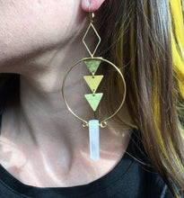 Load image into Gallery viewer, Laurel Earrings Big Geometric Statement Earrings With Crystal Spikes