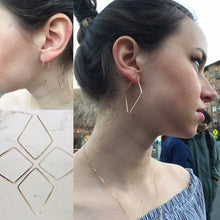 Load image into Gallery viewer, Diamond Open Hoops Earrings in 14k Gold Filled, Rose Gold Filled or Sterling Silver