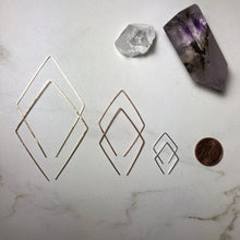 Load image into Gallery viewer, Diamond Open Hoops Earrings in 14k Gold Filled, Rose Gold Filled or Sterling Silver