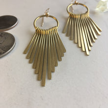 Load image into Gallery viewer, Brass Dovetail Fringe Earrings