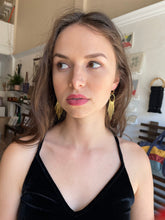 Load image into Gallery viewer, Brass Dovetail Fringe Earrings