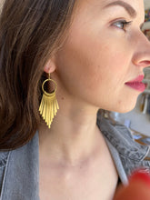 Load image into Gallery viewer, Brass Dovetail Fringe Earrings