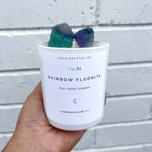 Load image into Gallery viewer, Rainbow Fluorite Candle · Crystal Infused · 8oz ·