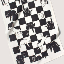 Load image into Gallery viewer, Checker Cat Tea Towel