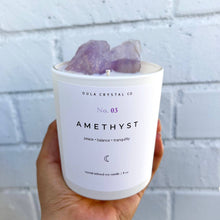 Load image into Gallery viewer, Amethyst Crystal Candle · Crystal Infused · 8oz