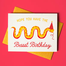 Load image into Gallery viewer, Bessst Birthday Snake - Risograph Card
