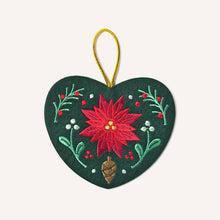 Load image into Gallery viewer, Winter Floral Heart Ornament