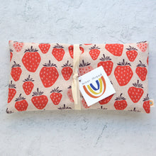 Load image into Gallery viewer, Weighted Eye Pillow Giant Strawberries in Natural Canvas