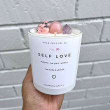 Load image into Gallery viewer, Self Love Crystal Candle · Crystal Infused · Soy