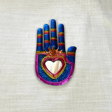 Load image into Gallery viewer, Tin Hand w/ Heart Mirror, Mexico
