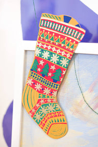 Festive Stockings Sewn Garland