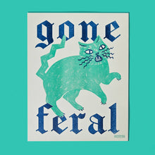 Load image into Gallery viewer, Bromstad Printing Co. - Gone Feral Cat - Risograph Print
