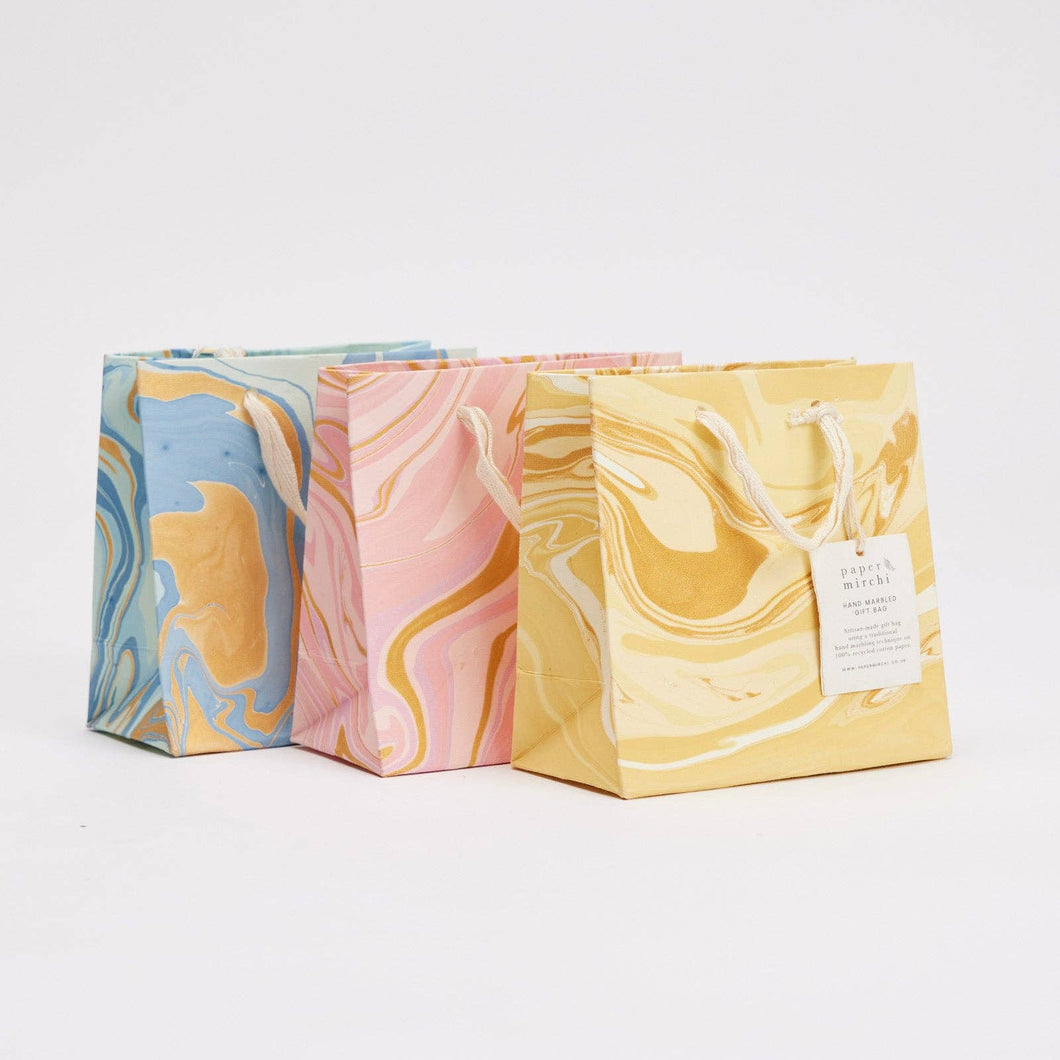Paper Mirchi - Hand Marbled Gift Bags (Small) - Celebration