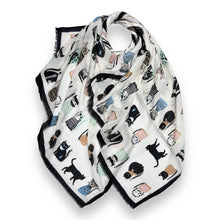 Load image into Gallery viewer, Cats wearing hats print scarf
