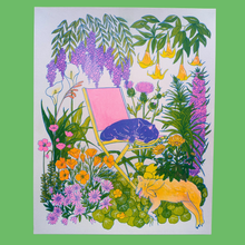 Load image into Gallery viewer, California Wildflowers + Friends print |  11"x14" Risograph  | Christina Hu
