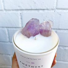 Load image into Gallery viewer, Amethyst Crystal Candle · Crystal Infused · 8oz
