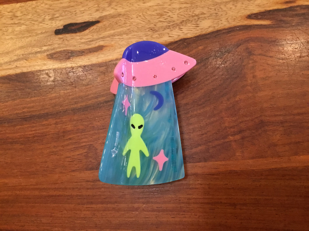 UFO Alien Abduction Hair Claw Clip