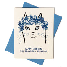 Load image into Gallery viewer, Happy Birthday You Beautiful Creature - Risograph Card
