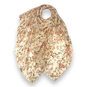 Summer colour Mimosa flower prints on medium weight scarf