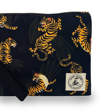 Load image into Gallery viewer, Miss Zip Wristlet: Tiger Black: 10" W x 7" H x 0.25" D
