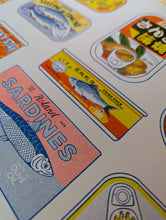 Load image into Gallery viewer, Tinned Fish | 8.5"x11" Risograph Print | Christina Hu
