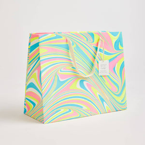 Paper Mirchi - Hand Marbled Gift Bags (Large) - Neon