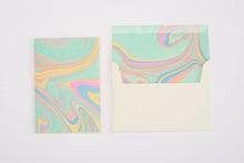 Load image into Gallery viewer, Hand Marbled Greeting Card - Free Spirit Pastel Punch
