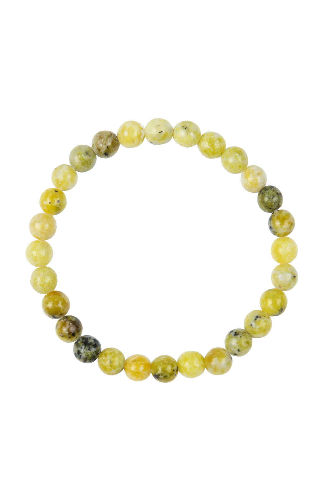Grass Yellow Jasper Stone Stretch Bracelet B2976: 6MM
