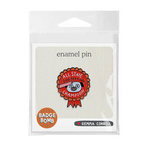 Dog Petting Champion Enamel Pin