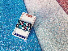 Load image into Gallery viewer, Trans Magic Enamel Pin - Glitter Trans Flag Colors
