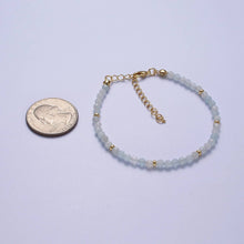 Load image into Gallery viewer, Handmade Blue Moonstone / Yellow Citrine Bead Bracelet 6.5&quot;
