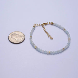 Handmade Blue Moonstone / Yellow Citrine Bead Bracelet 6.5"