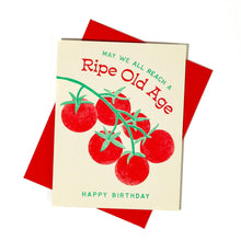 Load image into Gallery viewer, Bromstad Printing Co. - Ripe Old Age Tomato - Risograph Birthday Card
