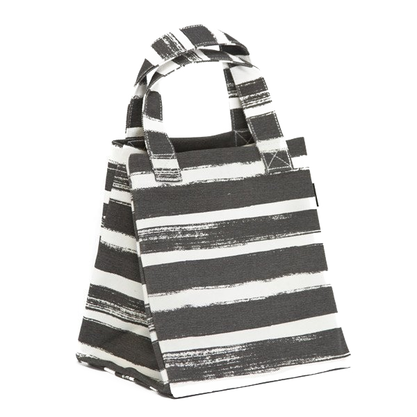 Lunch Tote, Stripes Charcoal