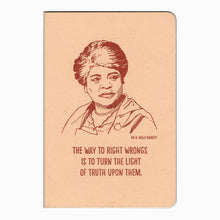 Load image into Gallery viewer, Blackbird Letterpress - Ida B. Wells notebook
