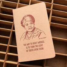 Load image into Gallery viewer, Blackbird Letterpress - Ida B. Wells notebook
