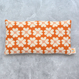 Weighted Eye Pillow in Heart Flowers Caramel Canvas Modern