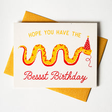 Load image into Gallery viewer, Bessst Birthday Snake - Risograph Card
