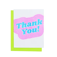 Load image into Gallery viewer, Thank You Bubble Letters - Risograph Greeting Card
