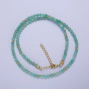 Dainty Beaded Necklace Tourmaline, Ruby