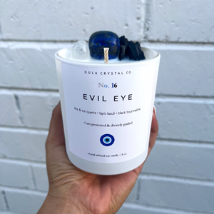 Evil Eye Crystal Candle