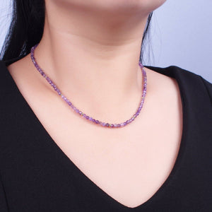 Dainty Beaded Necklace Tourmaline, Ruby