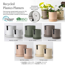Load image into Gallery viewer, 7&quot; &amp; 4&quot; Signature Planters &amp; Saucer | Earth Tones: White Stone / 7&quot; Only
