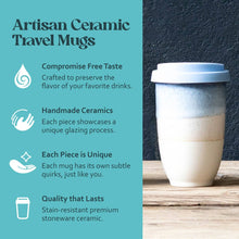 Load image into Gallery viewer, Nova Ceramics Travel Mugs - Cove Ceramic Travel Cup 12oz | Reusable Coffee Mug
