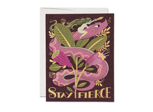 Load image into Gallery viewer, Stay Fierce Snake friendship greeting card
