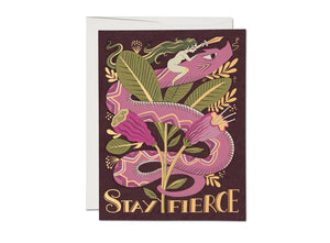 Stay Fierce Snake friendship greeting card