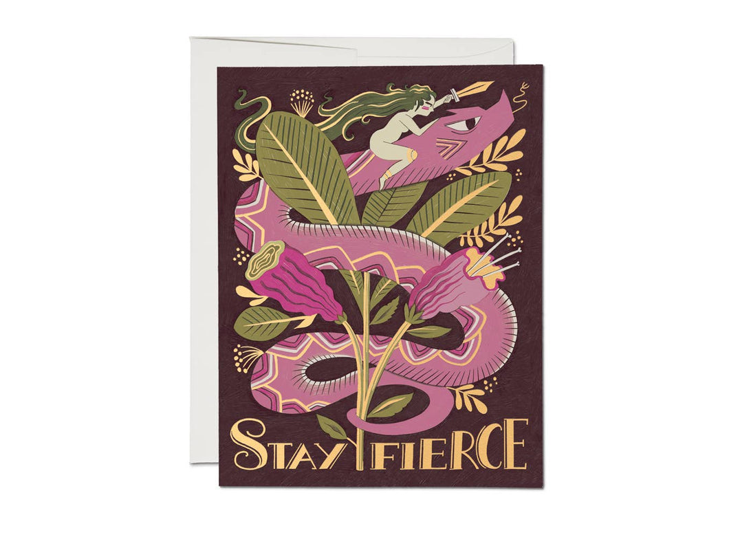 Stay Fierce Snake friendship greeting card