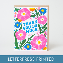 Load image into Gallery viewer, Thanks So Much Flowers Letterpress Greeting Card by Hello!Lucky: Paper tab
