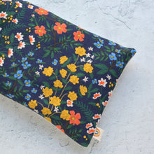 Load image into Gallery viewer, Weighted Eye Pillow in Wildwood Garden Navy Canvas
