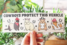 Load image into Gallery viewer, Cowboys Protect This Vehicle Bumper Sticker
